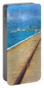 Busselton Jetty Train Tracks Portable Battery Charger