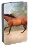 Galloping Thoroughbred Horse Portable Battery Charger by Michelle Wrighton