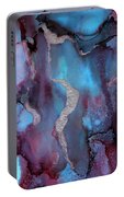 Singularity Purple And Blue Abstract Art Portable Battery Charger by Michelle Wrighton