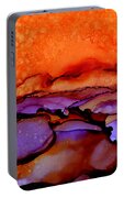 Sundown - Abstract Landscape Painting Portable Battery Charger by Michelle Wrighton