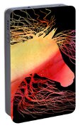 Wild Horse Abstract In Orange And Yellow Portable Battery Charger by Michelle Wrighton