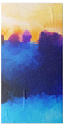Abstract Sunrise Landscape  Beach Towel by Michelle Wrighton