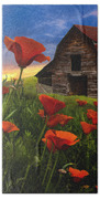 Barn In Poppies Beach Towel Barn In Poppies Beach Towel