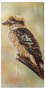 Kookaburra - Australian Bird Painting Beach Towel