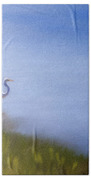 Lone Egret Painting Beach Towel