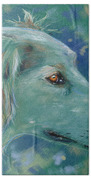 Saluki Dog Painting Beach Towel by Michelle Wrighton