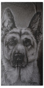 Noble - German Shepherd Dog Beach Towel by Michelle Wrighton