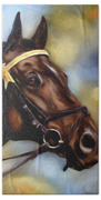 Show Horse Painting Beach Towel by Michelle Wrighton