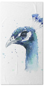 Peacock Watercolor Beach Towel Peacock Watercolor Beach Towel