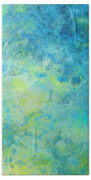 Blue Yellow Abstract Beach Fizz Beach Towel by Michelle Wrighton