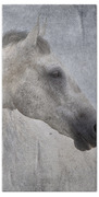 Grey At The Beach Textured Beach Towel by Michelle Wrighton