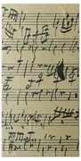 Mozart Score Written When 8 Years Old Beach Towel