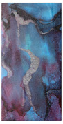 Singularity Purple And Blue Abstract Art Beach Towel by Michelle Wrighton