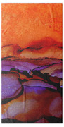 Sundown - Abstract Landscape Painting Beach Towel by Michelle Wrighton