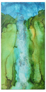 Take The Plunge - Abstract Landscape Beach Towel by Michelle Wrighton