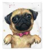 Cute Pug Puppy Painting by Olga Shvartsur - Fine Art America