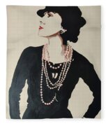 Madame Coco Chanel Portrait Of Gabrielle Bonheur Fleece Blanket by Artista  Fratta - Pixels