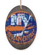 Islanders Hockey Team Retro Logo Vintage Recycled New York License