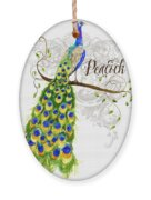 Art Nouveau Peacock W Swirl Tree Branch And Scrolls Ornament Art Nouveau Peacock W Swirl Tree Branch And Scrolls Ornament