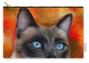 Fire And Ice - Siamese Cat Painting Carry-all Pouch by Michelle Wrighton