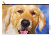 Happy Golden Retriever Painting Carry-all Pouch by Michelle Wrighton