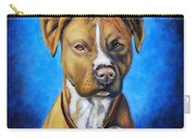 American Staffordshire Terrier Dog Painting Carry-all Pouch by Michelle Wrighton