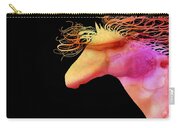  Colorful Abstract Wild Horse Orange Yellow And Pink Silhouette Carry-all Pouch by Michelle Wrighton