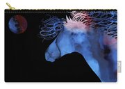Abstract Wild Horse And Full Moon Carry-all Pouch by Michelle Wrighton