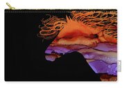 Colorful Abstract Wild Horse Silhouette In Purple And Orange Carry-all Pouch by Michelle Wrighton