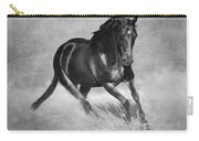 Horse Power Black And White Carry-all Pouch by Michelle Wrighton