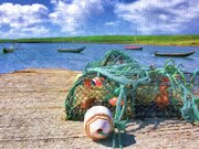 Fishing Gear and Boats - Ireland - Digital Painting Photograph by Mitch  Spence - Fine Art America