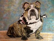 Pastel English Brindle Bull Dog Painting by Patricia L Davidson - Fine ...