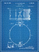 1939 Slingerland Radio King Snare Drum Patent Print Art Drawing Poster 18X24 