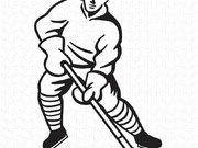 Hockey Player Drawing by CSA Images - Fine Art America