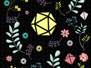 Floral Dice Set Flowers and Plants Tabletop RPG Yoga Mat by Pixel