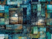 Patchwork Reality With Moon Jigsaw Puzzle Patchwork Reality With Moon Jigsaw Puzzle