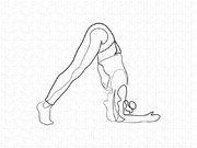 Single Line Yoga Pose Sketch Minimalist Line Art Metal Print, Yoga Poses  Drawing