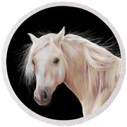 Pretty Palomino Pony Painting Round Beach Towel by Michelle Wrighton
