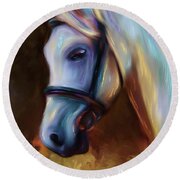Horse Of Colour Round Beach Towel by Michelle Wrighton
