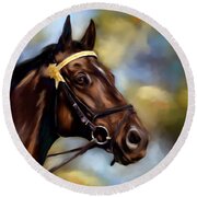 Show Horse Painting Round Beach Towel by Michelle Wrighton