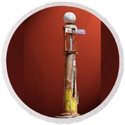 Antique Gas Pump Round Beach Towel Antique Gas Pump Round Beach Towel