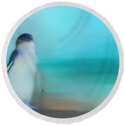 Fairy Penguin Western Australia Round Beach Towel