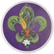 Fleur de Lis Purple Green and Gold Painting by Judy Jones - Fine Art ...