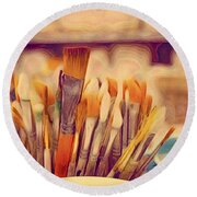 Paint brushes in a cup Painting by Sezer Akdeniz - Fine Art America