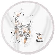 Follow Your Dreamcatcher - Boho Chic Ethnic Nursery Art Poster Print Spiral  Notebook by Baby Room Art - Pixels