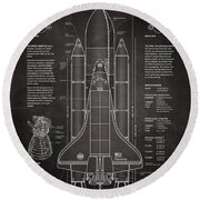 NASA Space Shuttle Blueprint in High Resolution - chalkboard black 