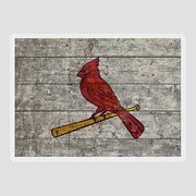 St. Louis Cardinals Vintage Logo on Old Wall Tapestry by Design Turnpike -  Instaprints