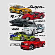 The fast and the furious cars, Toyota Supra, Mazda RX-7, Dodge Charger, VW  Jetta, Eclipce Adult Pull-Over Hoodie by Vladyslav Shapovalenko - Pixels