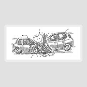 Frontal Crash Car Accident Drawing Coffee Mug by Frank Ramspott - Fine Art  America