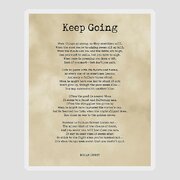 Keep Going Edgar Guest Wall Art Poem Prints Literary Book Page Art Decor  -P827